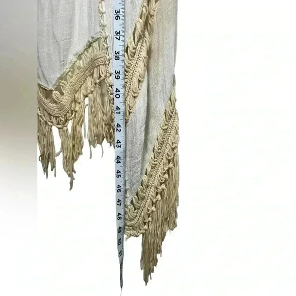 Dreamer Cream boho Swim Cover Duster Sz Large Tie Front - Picture 5 of 11